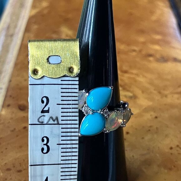 Sleeping Beauty Turquoise Ethiopian Opal Sterling Silver Ring Size 7 - Picture 8 of 10
